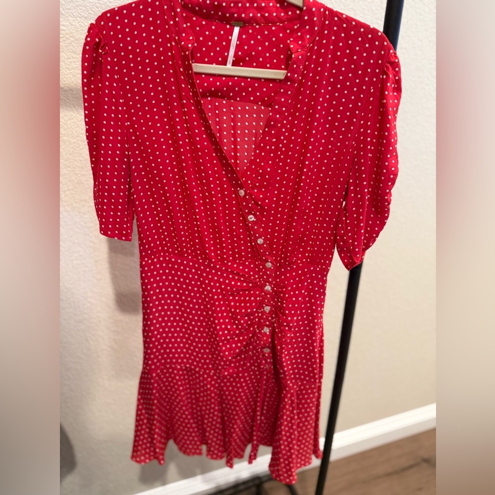 Free People Red Polka Dot Dress